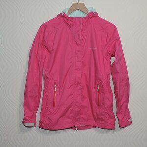VINEYARD VINES sz S Stow-and-Go Rain Jacket Windbreaker Bright Pink w/ Aqua Trim